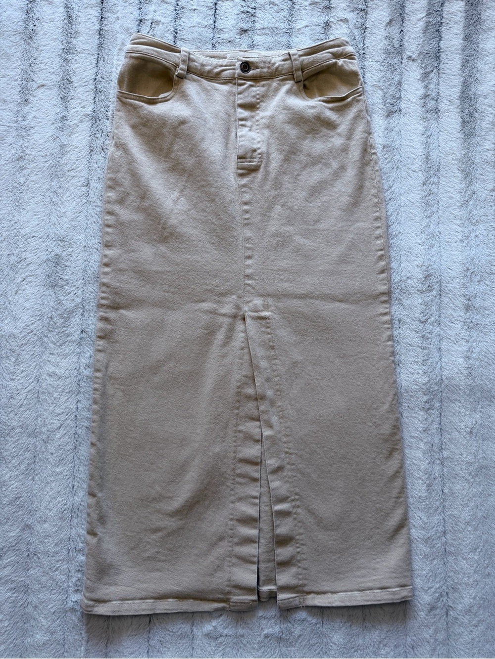 Denim maxi skirt - beige